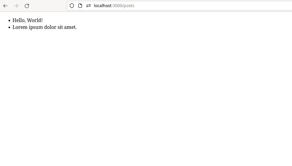 The posts page